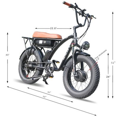 48V 23Ah Lithiumbatterij Elektrische fiets met mechanische schijfrem en krachtige motor