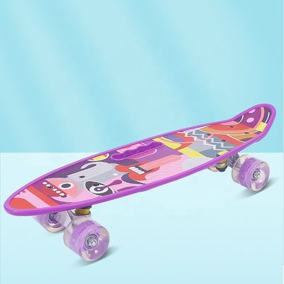 Flat-Plate Handheld Small Fish Board Printed Skateboard Vier Wielen Flash Mobility Scooter Voor Jongens En Meisjes