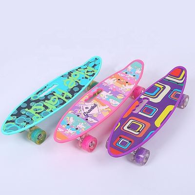 Flat-Plate Handheld Small Fish Board Printed Skateboard Vier Wielen Flash Mobility Scooter Voor Jongens En Meisjes
