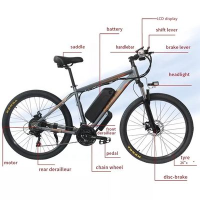 48V 18Ah Lithiumbatterij Elektrische bergfiets 250W Motor 26 inch E-Bike EU Warehouse