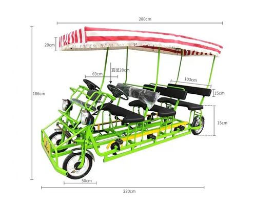 Stalen frame 26' 'Tandem 4-wiel volwassen weg sightseeing fiets voor strand toerist fietsen