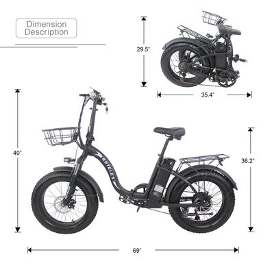 EU Stock 250W Motor 15AH Lithiumbattery vouwbare e-bike met en 20x4.0 inch Fat Tire