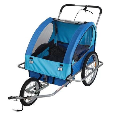 2021 Aluminium Bike Baby Trailer voor Kinderen 2 Houders MTB 14' Voorwiel en 20' Achterwiel