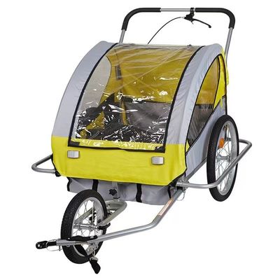 2021 Aluminium Bike Baby Trailer voor Kinderen 2 Houders MTB 14' Voorwiel en 20' Achterwiel