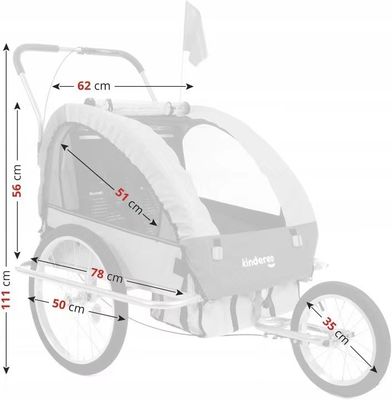 2021 Aluminium Bike Baby Trailer voor Kinderen 2 Houders MTB 14' Voorwiel en 20' Achterwiel
