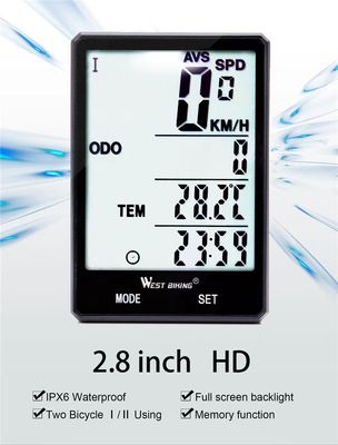 2.8 inch ABS Bike Computer voor lichte oefening Sensor Draadloze snelheidsmeter door Inbike