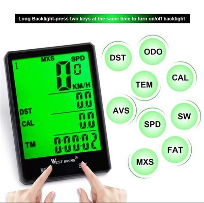 2.8 inch ABS Bike Computer voor lichte oefening Sensor Draadloze snelheidsmeter door Inbike