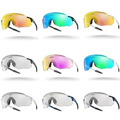 Print Customer's Logo Unisex Aanpasbare Riml Fietsbrillen Kleurveranderende bril
