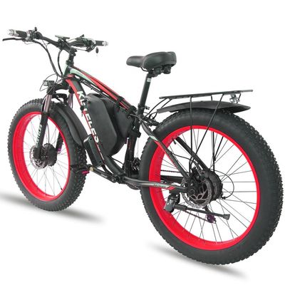 26AH 2000W High Power Two Wheel Drive Dual Motor Elektrische fiets met 26x4.0 inch Fat Tire