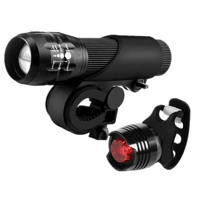 3 in 1 USB oplaadbare LED Waterdicht Super helder Zoom koplamp Achterlicht 50g Gewicht