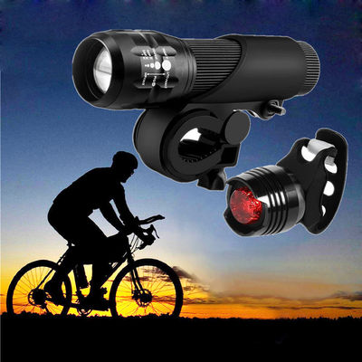 3 in 1 USB oplaadbare LED Waterdicht Super helder Zoom koplamp Achterlicht 50g Gewicht