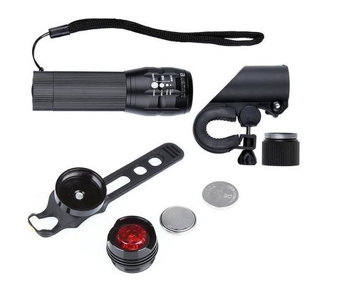 3 in 1 USB oplaadbare LED Waterdicht Super helder Zoom koplamp Achterlicht 50g Gewicht