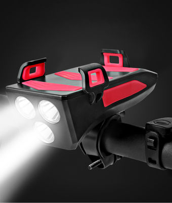 USB oplaadbare LED fiets koplamp fiets hoorn telefoonhouder Powerbank voor nachtrijden