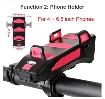 USB oplaadbare LED fiets koplamp fiets hoorn telefoonhouder Powerbank voor nachtrijden