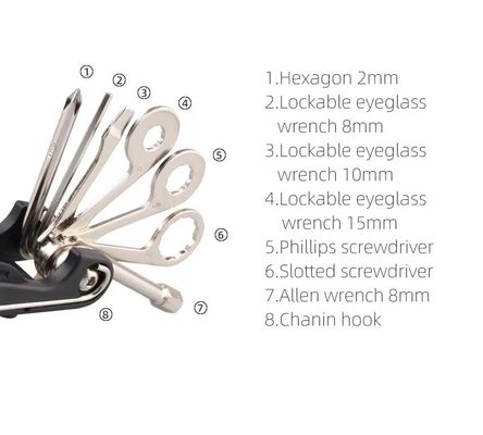 18-in-1 fiets gereedschappen set zeshoek schroevendraaier sleutel Hex Spoke keten verwijdering tool Essentiële fiets 280g