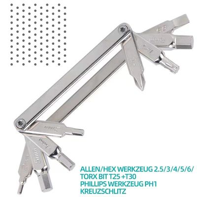 Verbeter je fiets met onze zilveren hexagonale schroevendraaier en sleutel.