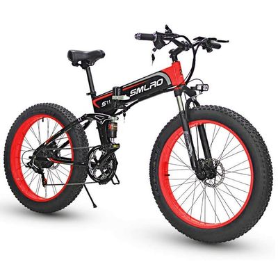 Elektrische fiets Fat Tire Folding 13AH SMLRO S11 26x4.0 Inch 48V 1000W Motor 7 Speed
