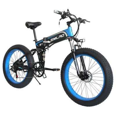 Elektrische fiets Fat Tire Folding 13AH SMLRO S11 26x4.0 Inch 48V 1000W Motor 7 Speed
