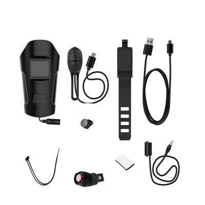 Zwart USB opladen fiets Voorlicht zaklamp Handleader Fietskop Licht Snelheidsmeter Lcd-scherm