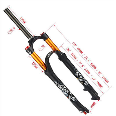 24-28 inch MTB Fiets Air Shock Forks Suspension Brake Forks voor 700c Steerlengte 220m