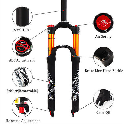 24-28 inch MTB Fiets Air Shock Forks Suspension Brake Forks voor 700c Steerlengte 220m